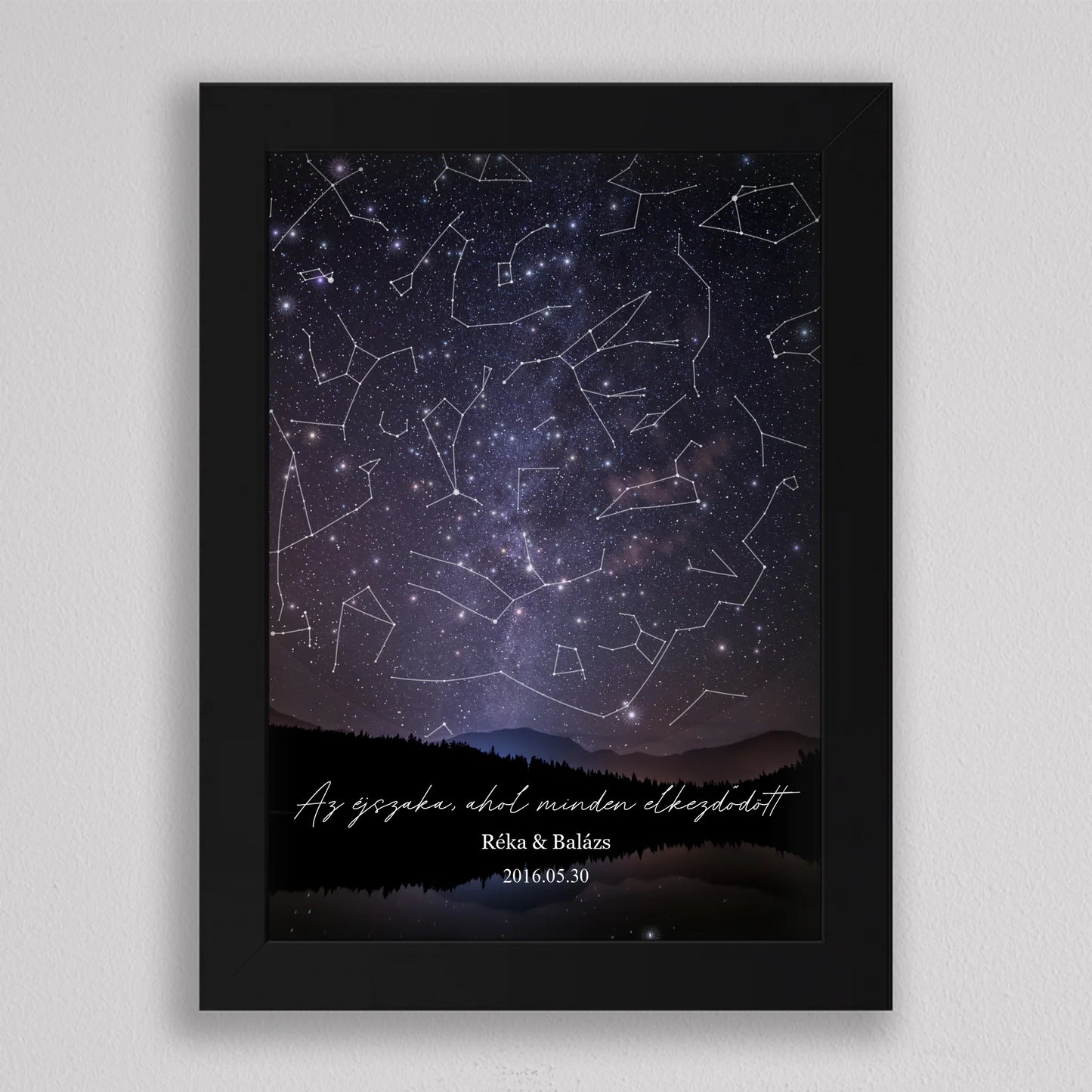 Csillagtérkép tájképes égbolton