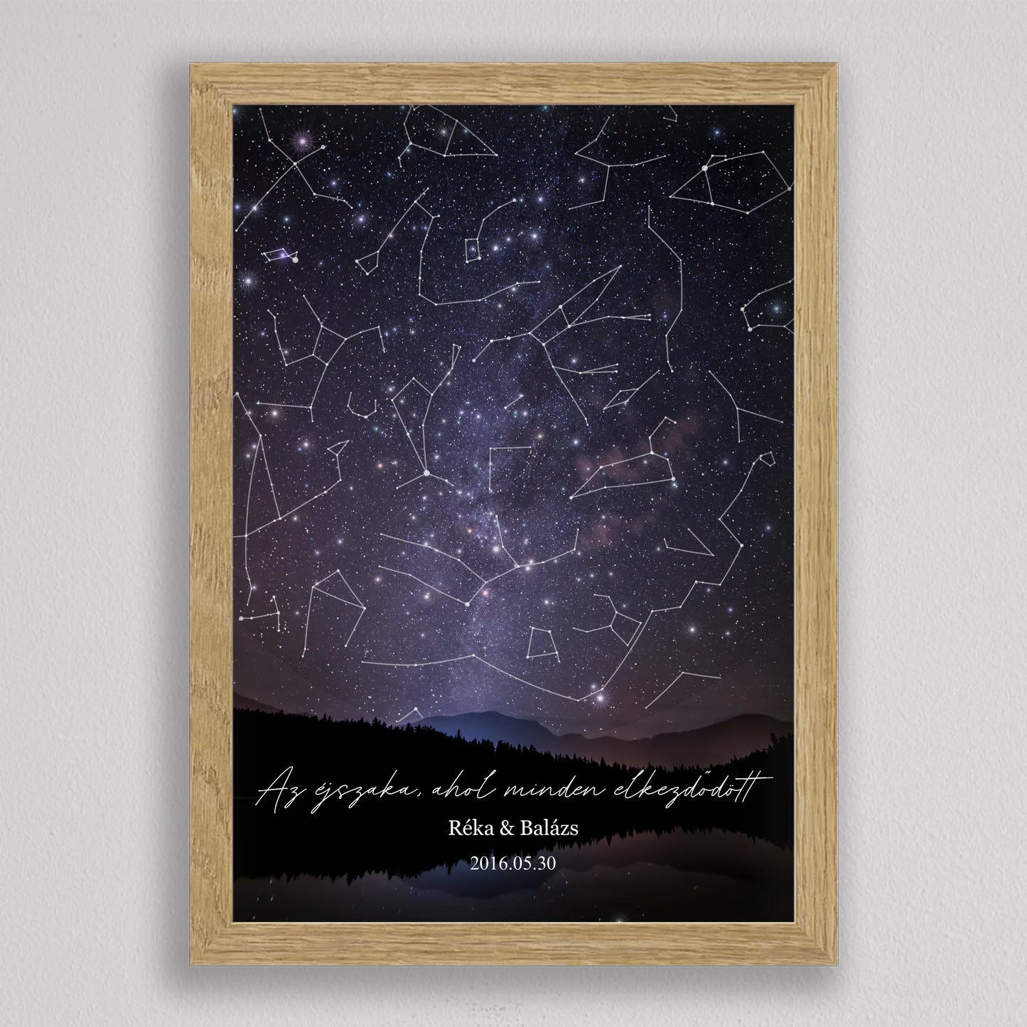 Csillagtérkép tájképes égbolton