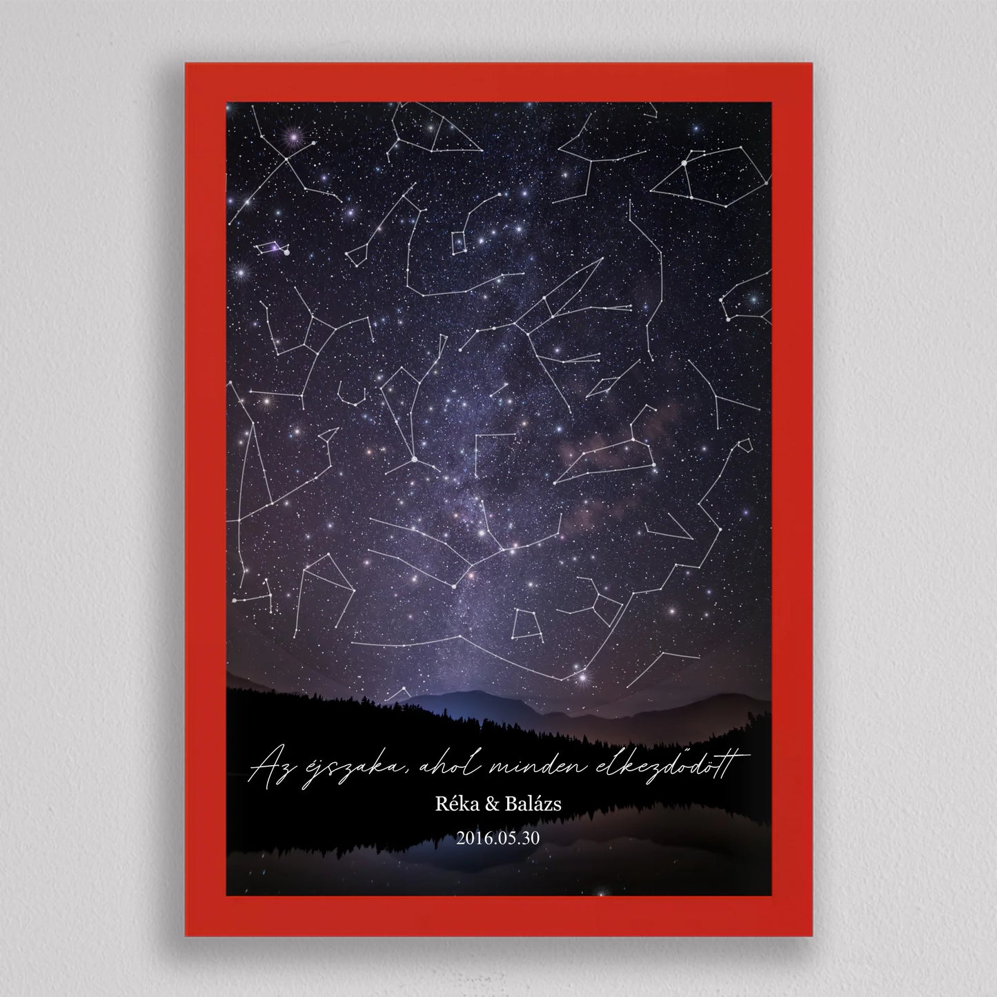 Csillagtérkép tájképes égbolton