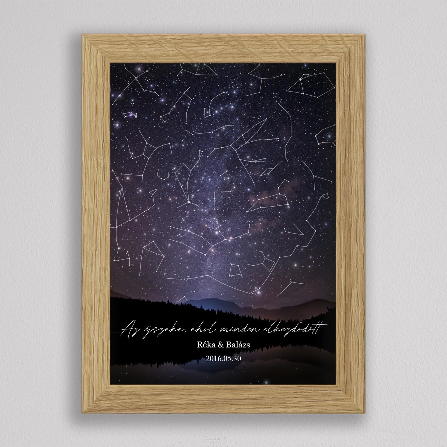 Csillagtérkép tájképes égbolton