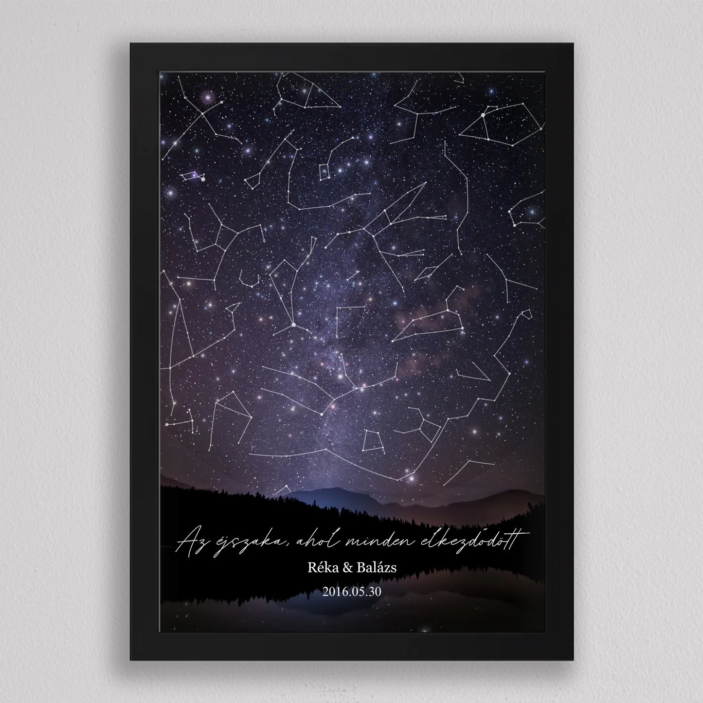 Csillagtérkép tájképes égbolton