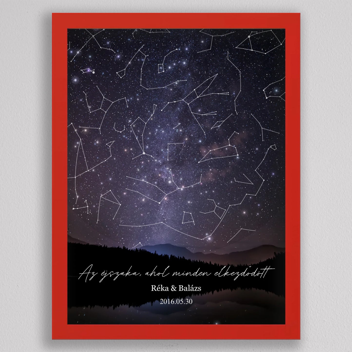 Csillagtérkép tájképes égbolton