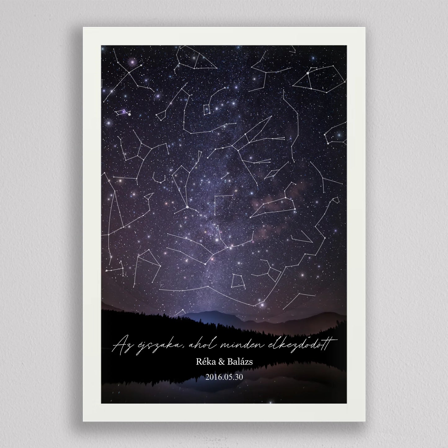 Csillagtérkép tájképes égbolton