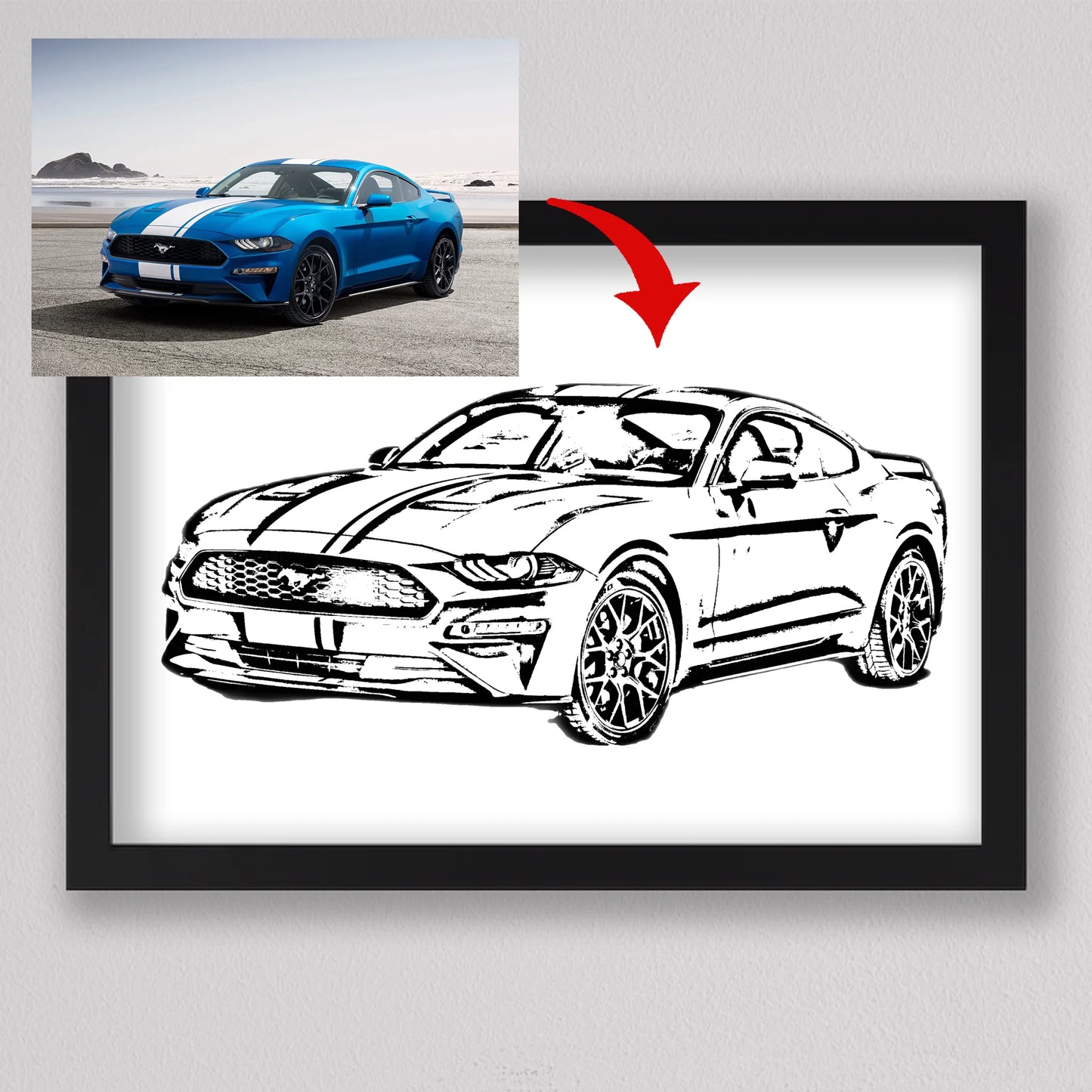 Saját Képes Egyedi Rajz portré - fekvő