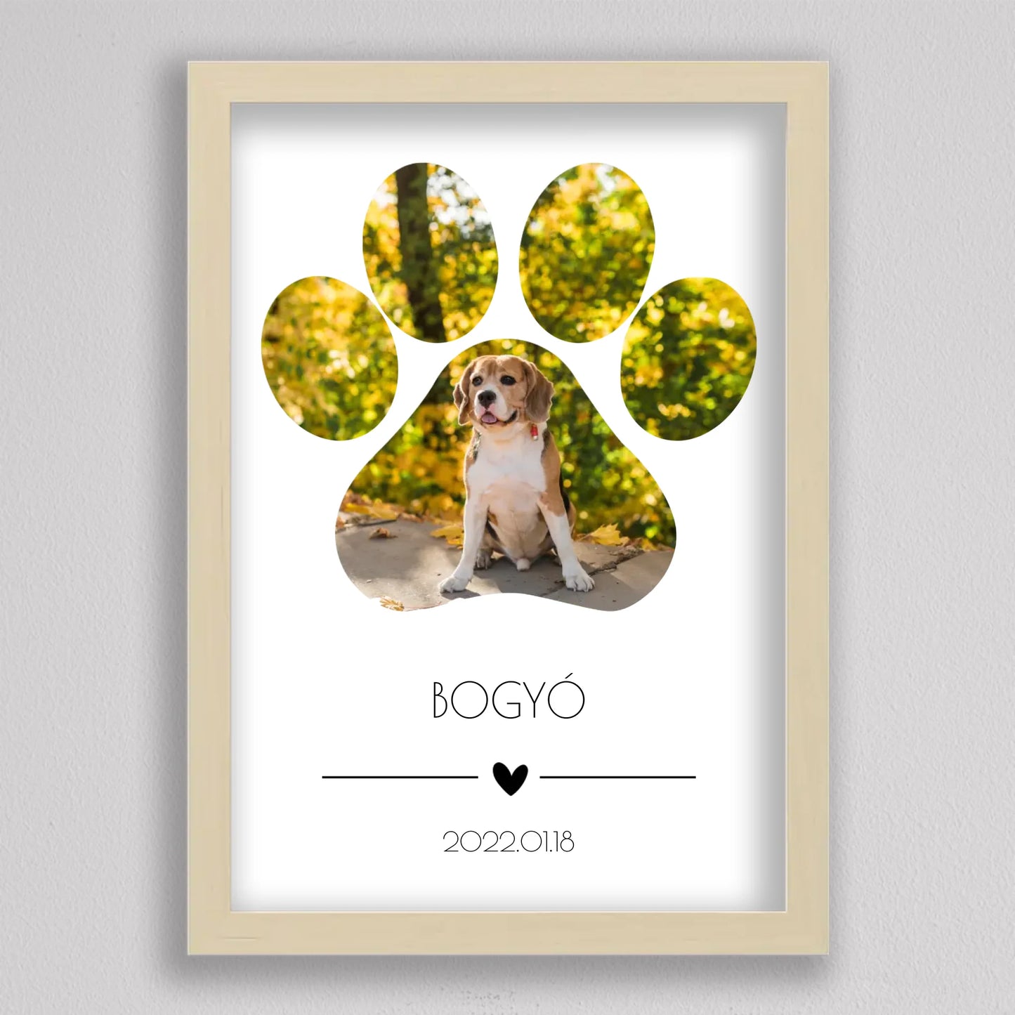 Öt vagy egy nagy képes kutya mancs alakú fotó kollázs