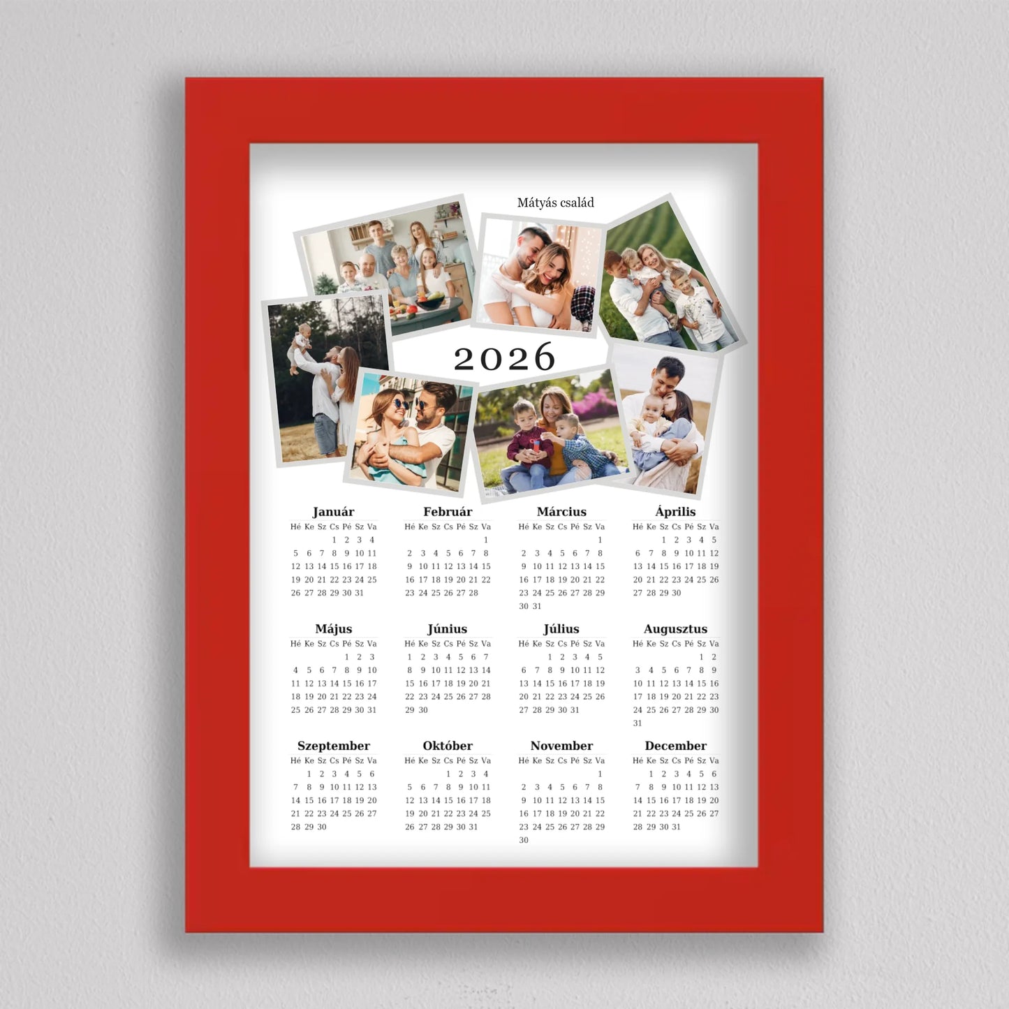 2026 Családi Naptár Fotó Kollázs