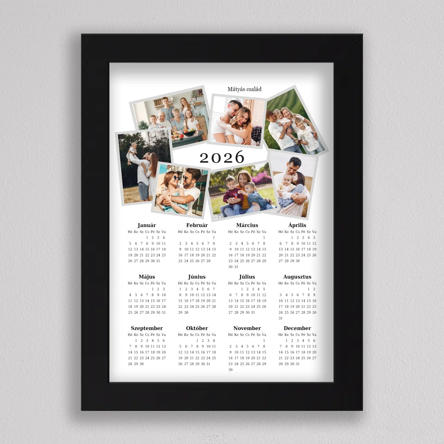 2026 Családi Naptár Fotó Kollázs