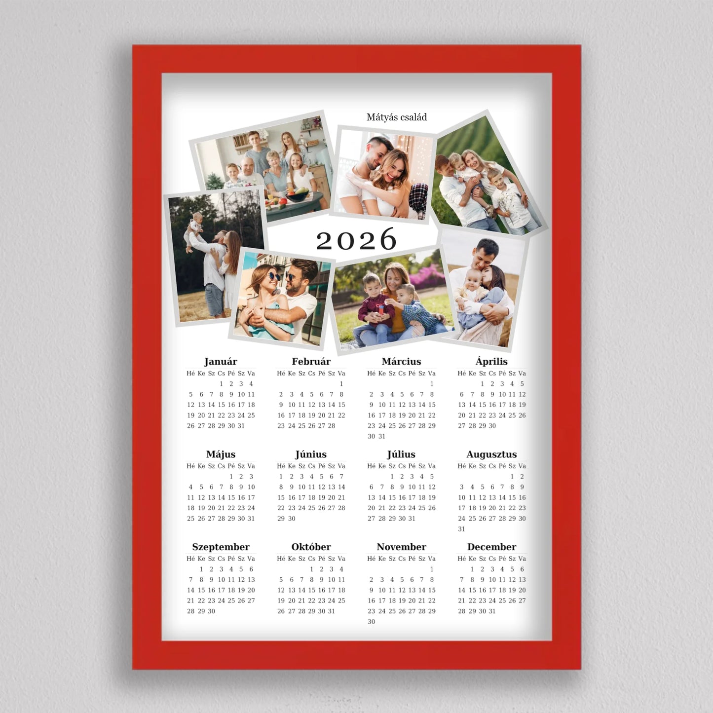 2026 Családi Naptár Fotó Kollázs