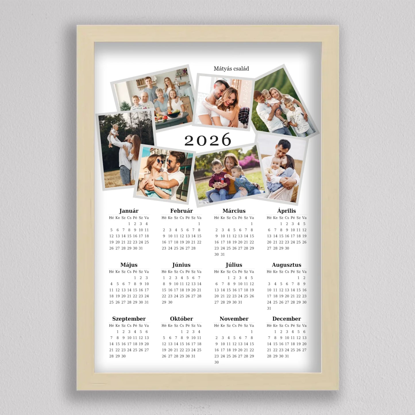 2026 Családi Naptár Fotó Kollázs
