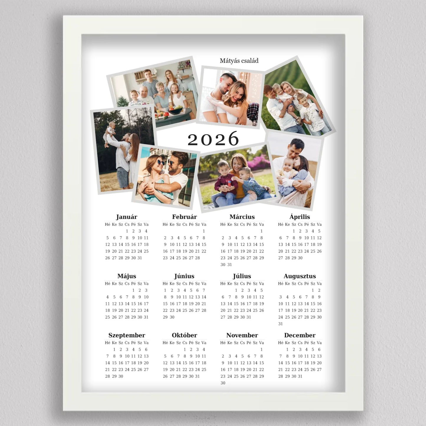 2026 Családi Naptár Fotó Kollázs