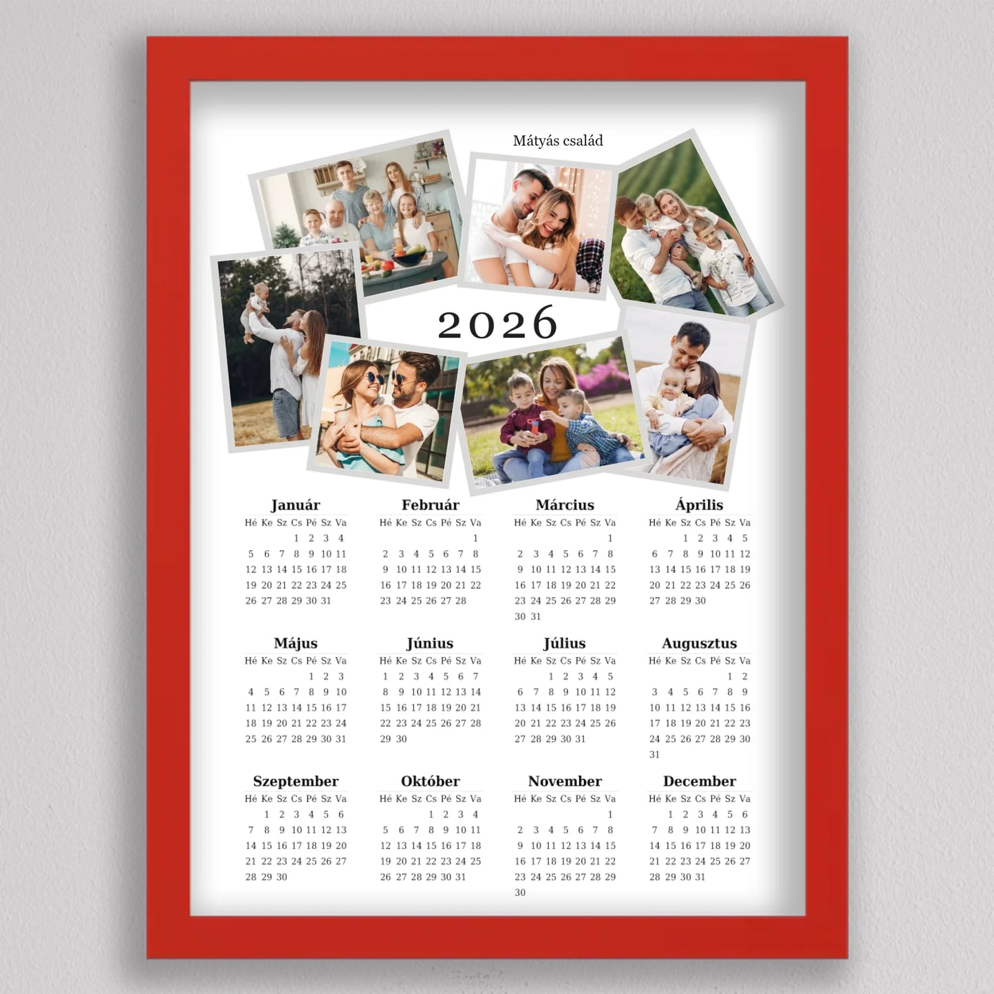 2026 Családi Naptár Fotó Kollázs