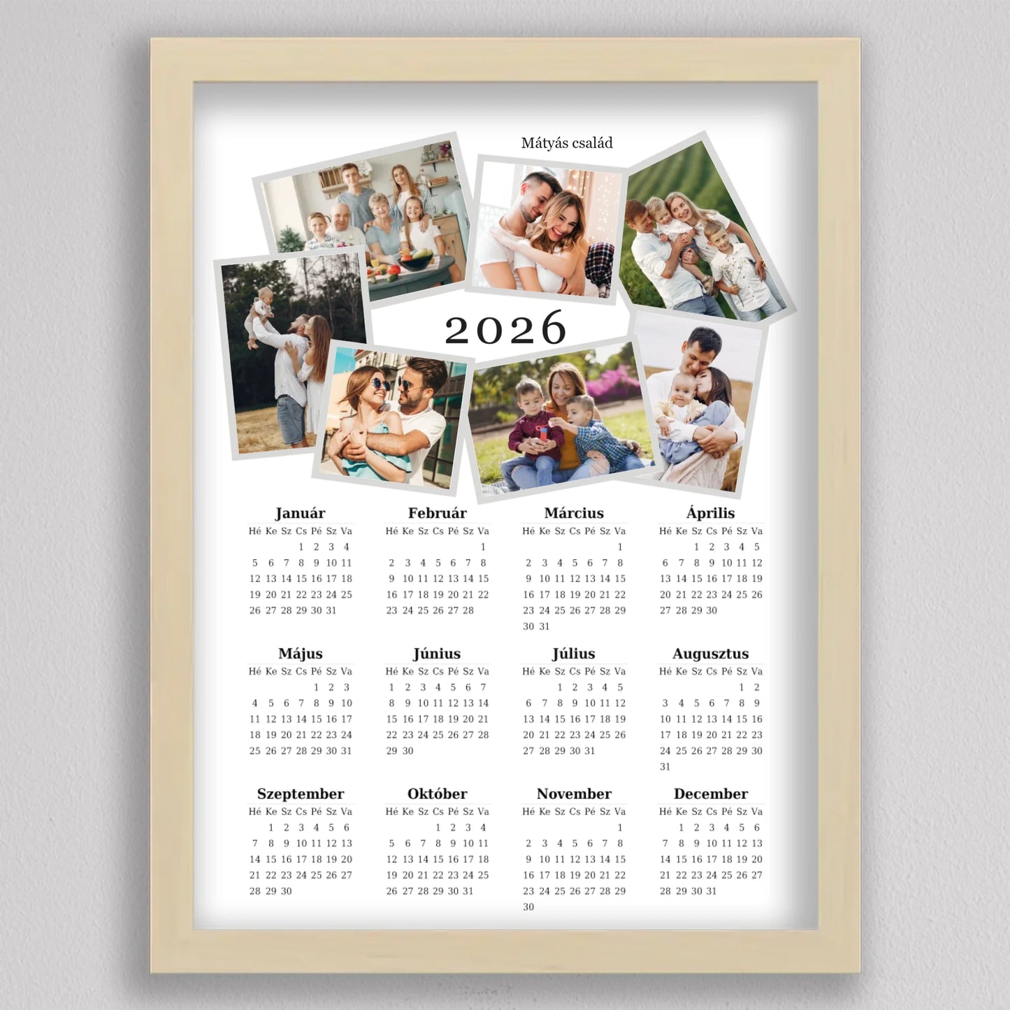 2026 Családi Naptár Fotó Kollázs