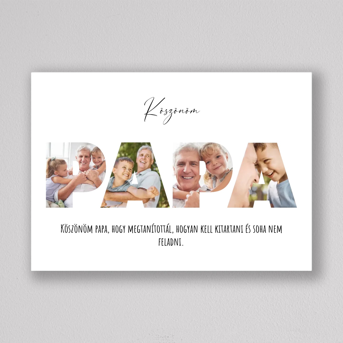PAPA feliratú fotó kollázs