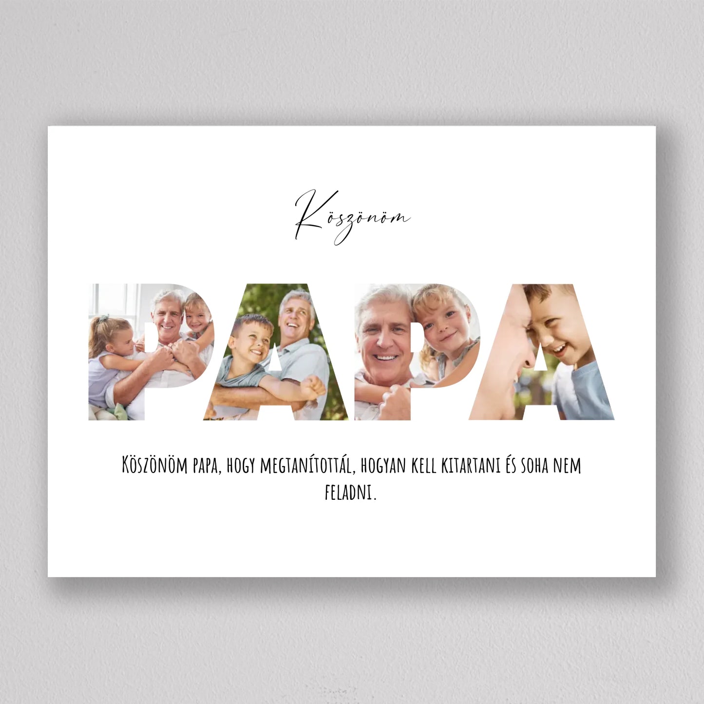 PAPA feliratú fotó kollázs