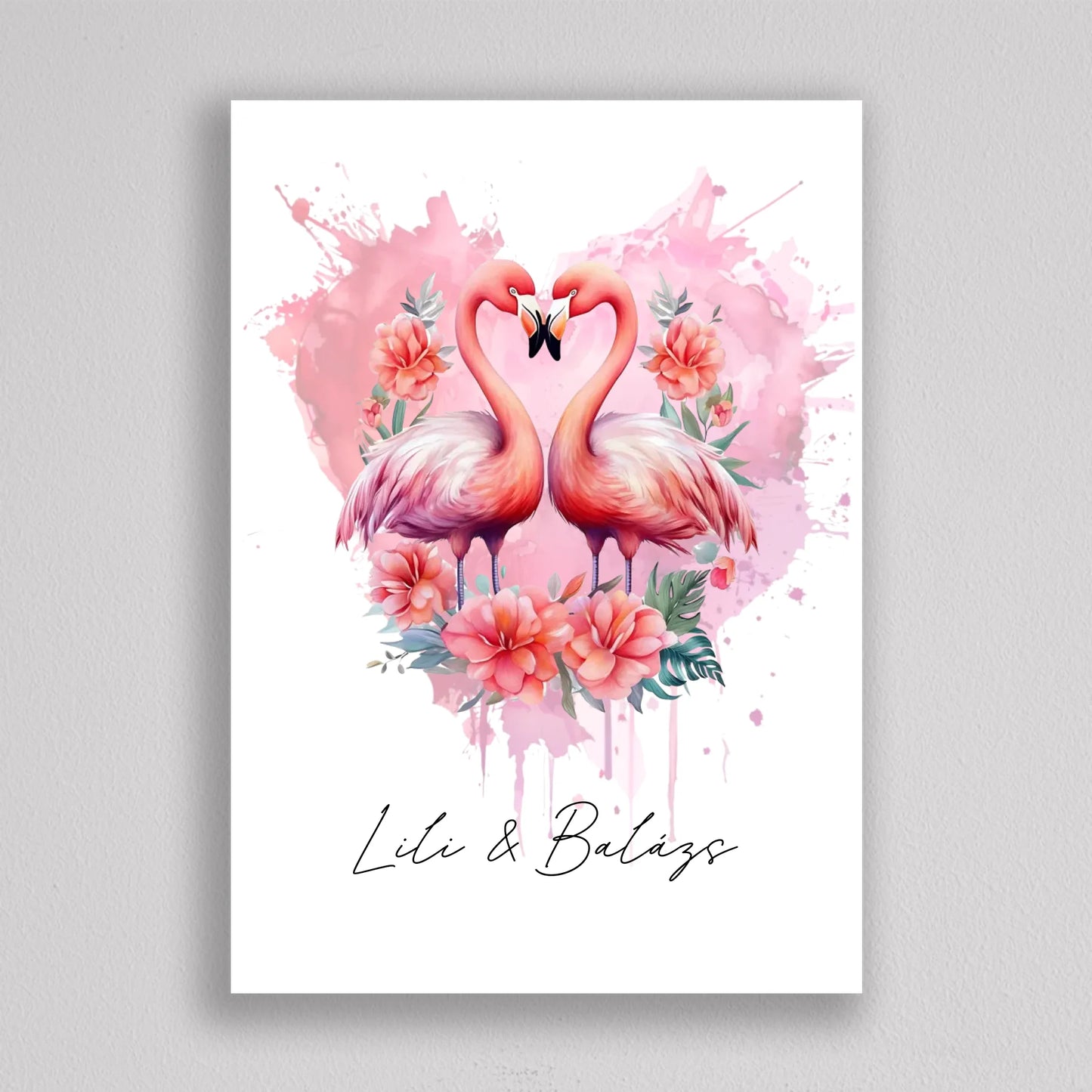 Flamingó pár illusztráció