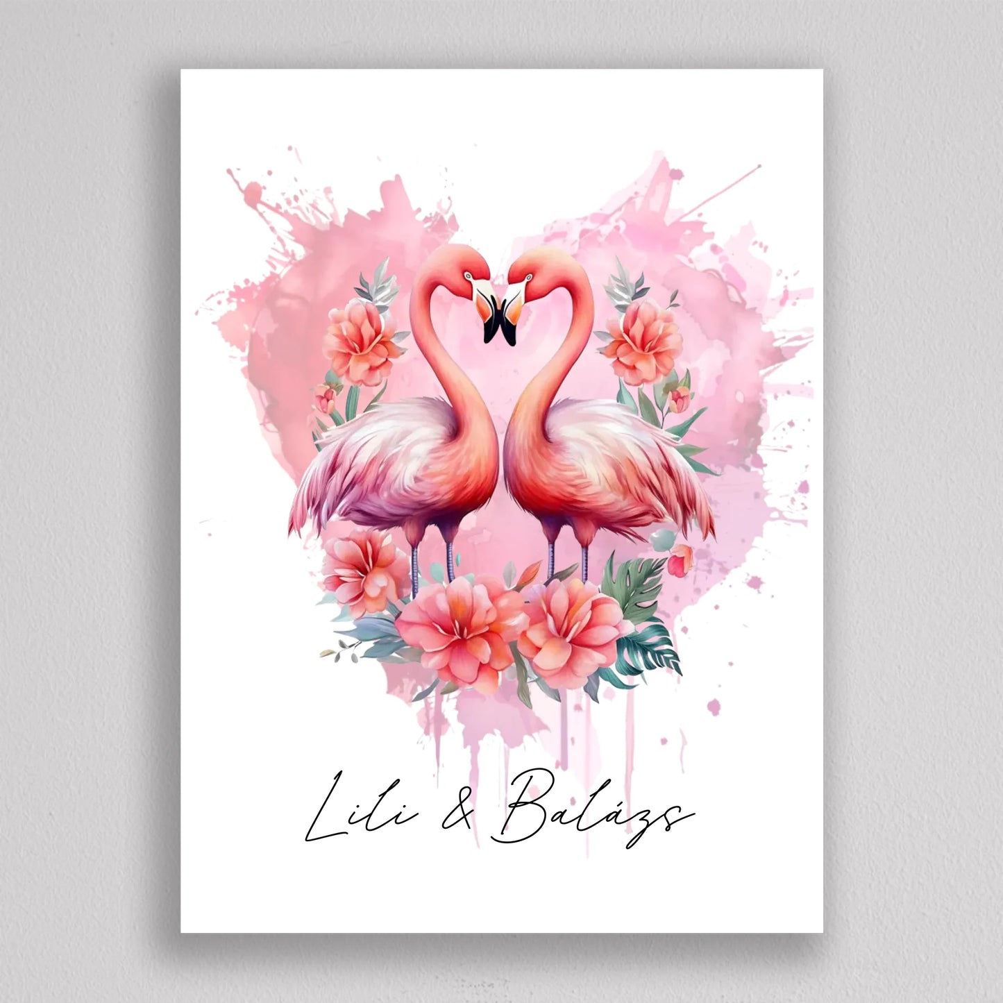 Flamingó pár illusztráció