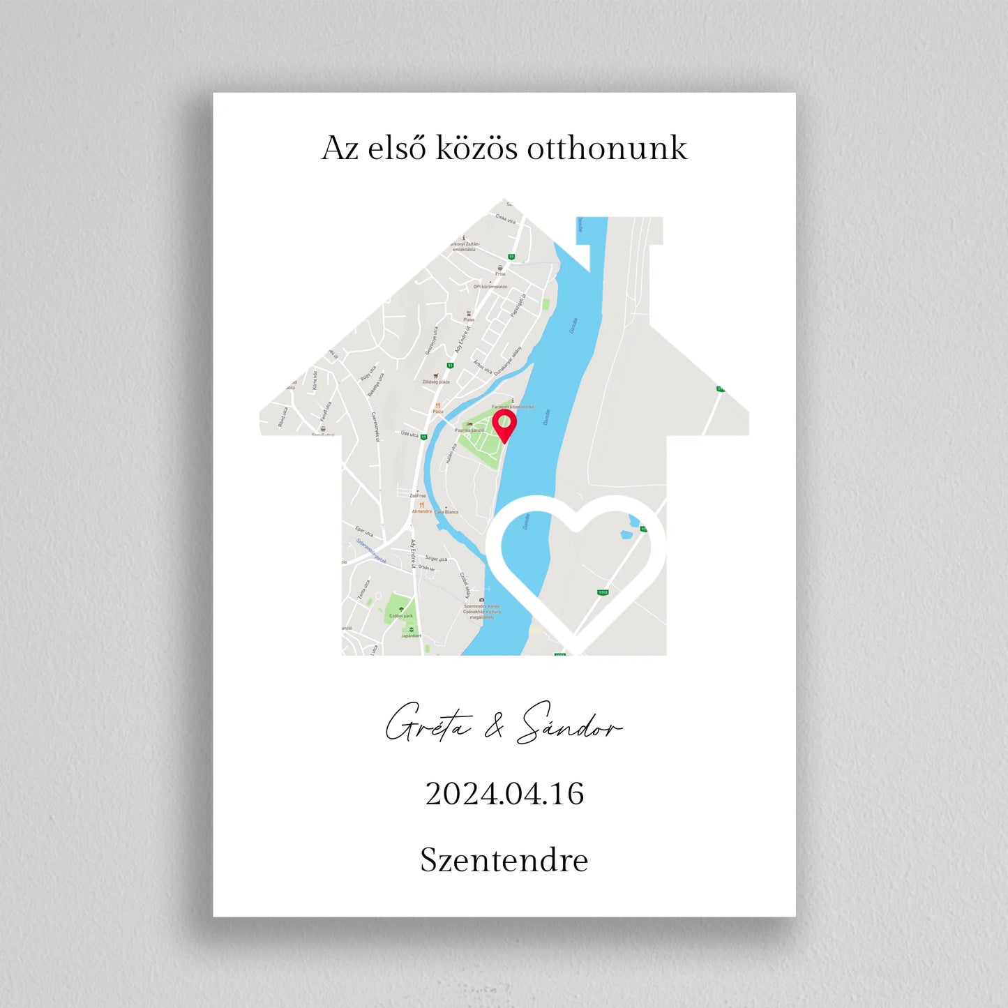 Első közös otthonunk térkép kollázs