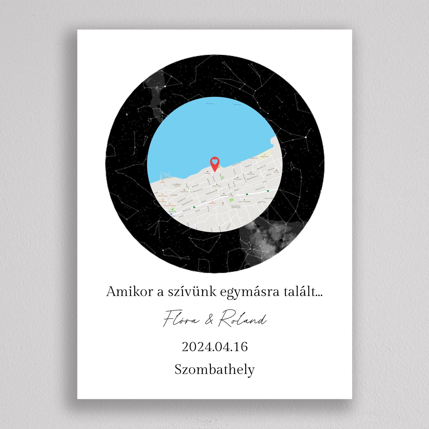 Emlékek összefonódása kör a körben csillagtérkép és térkép kollázs - többszínű