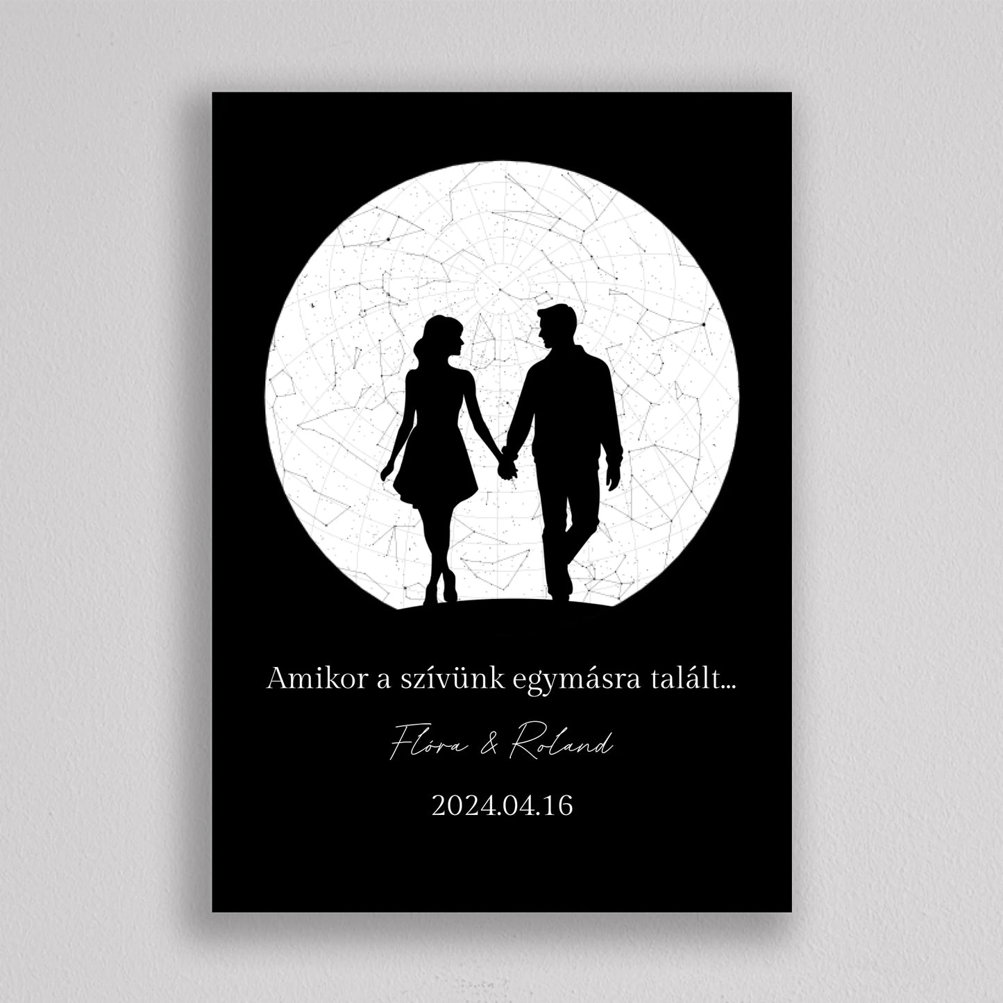 Örök szerelem KÖR alakú csillagtérkép - többszínű