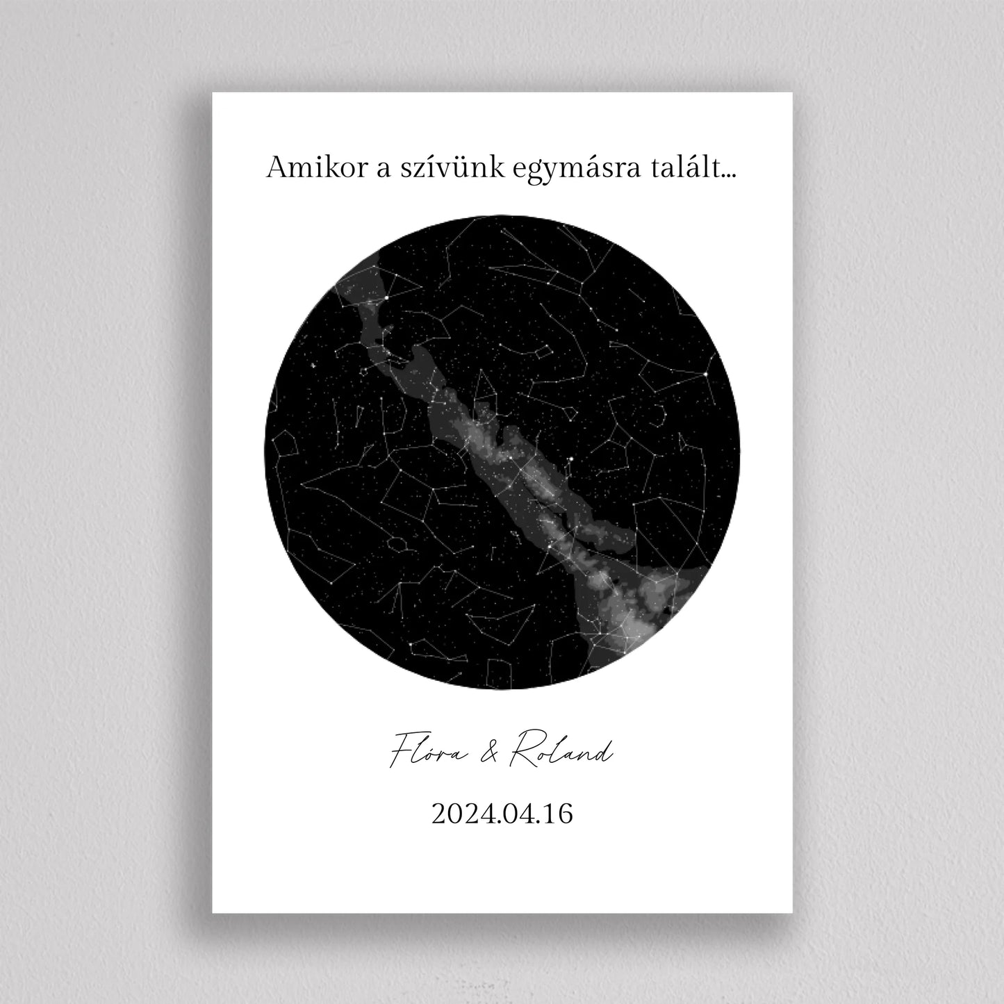 Emlékezetes éj KÖR alakú csillagtérkép - többszínű