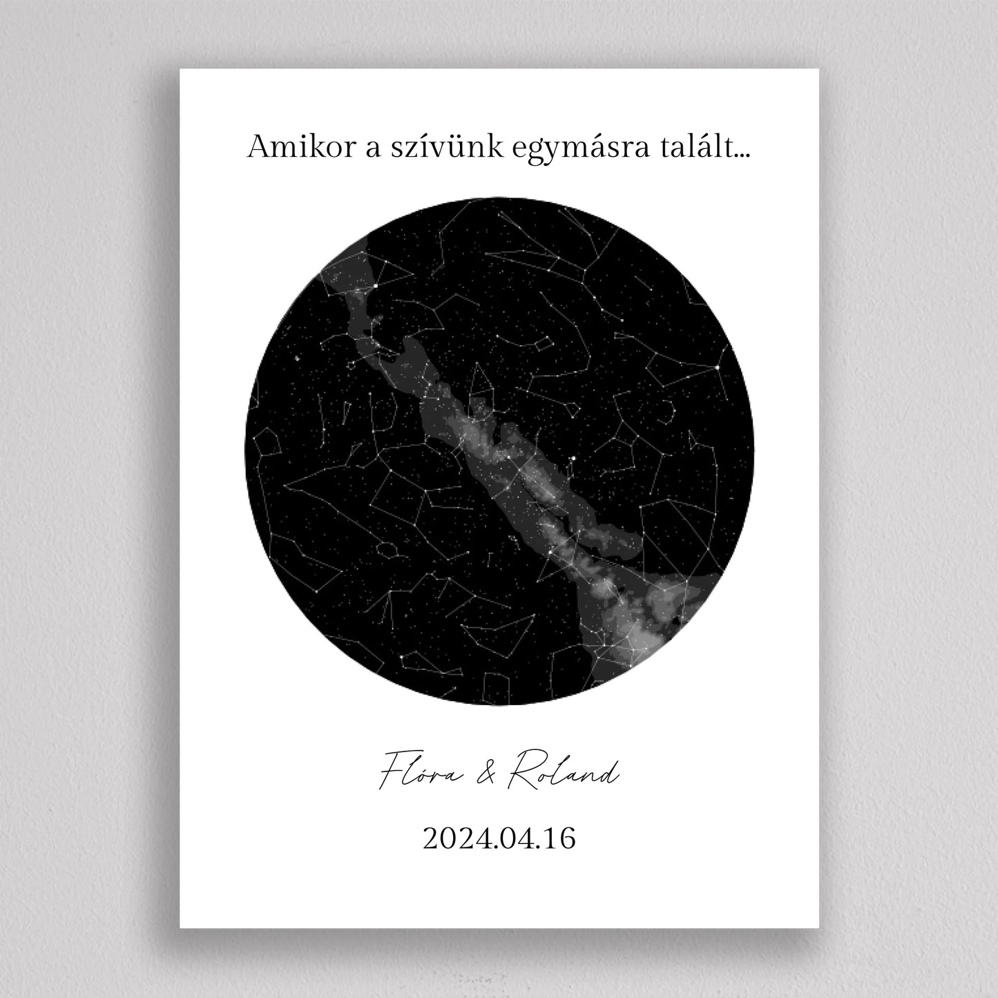 Emlékezetes éj KÖR alakú csillagtérkép - többszínű