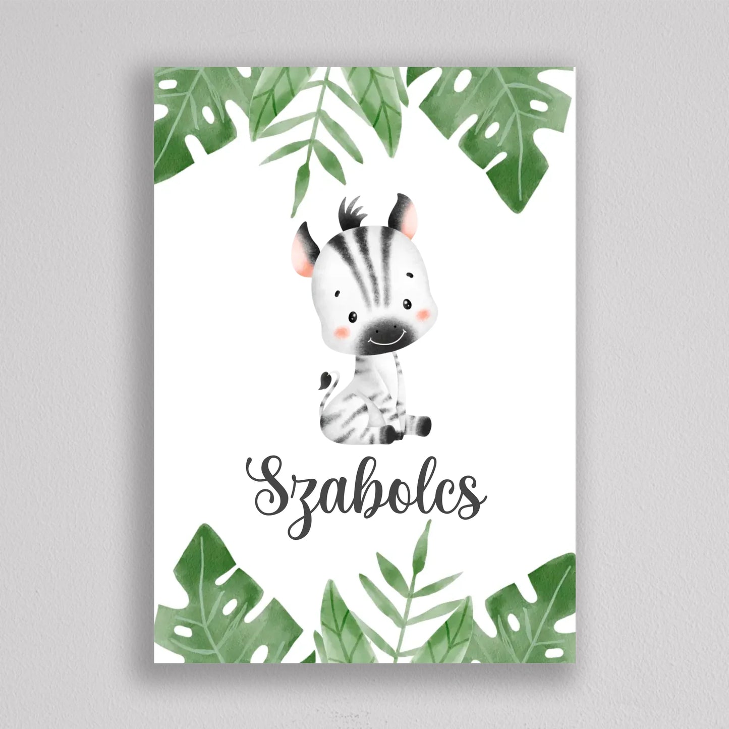 Baba születés köszöntő szafari kisállatkák  illusztráció - Kisfiúnak  - választható állatkák