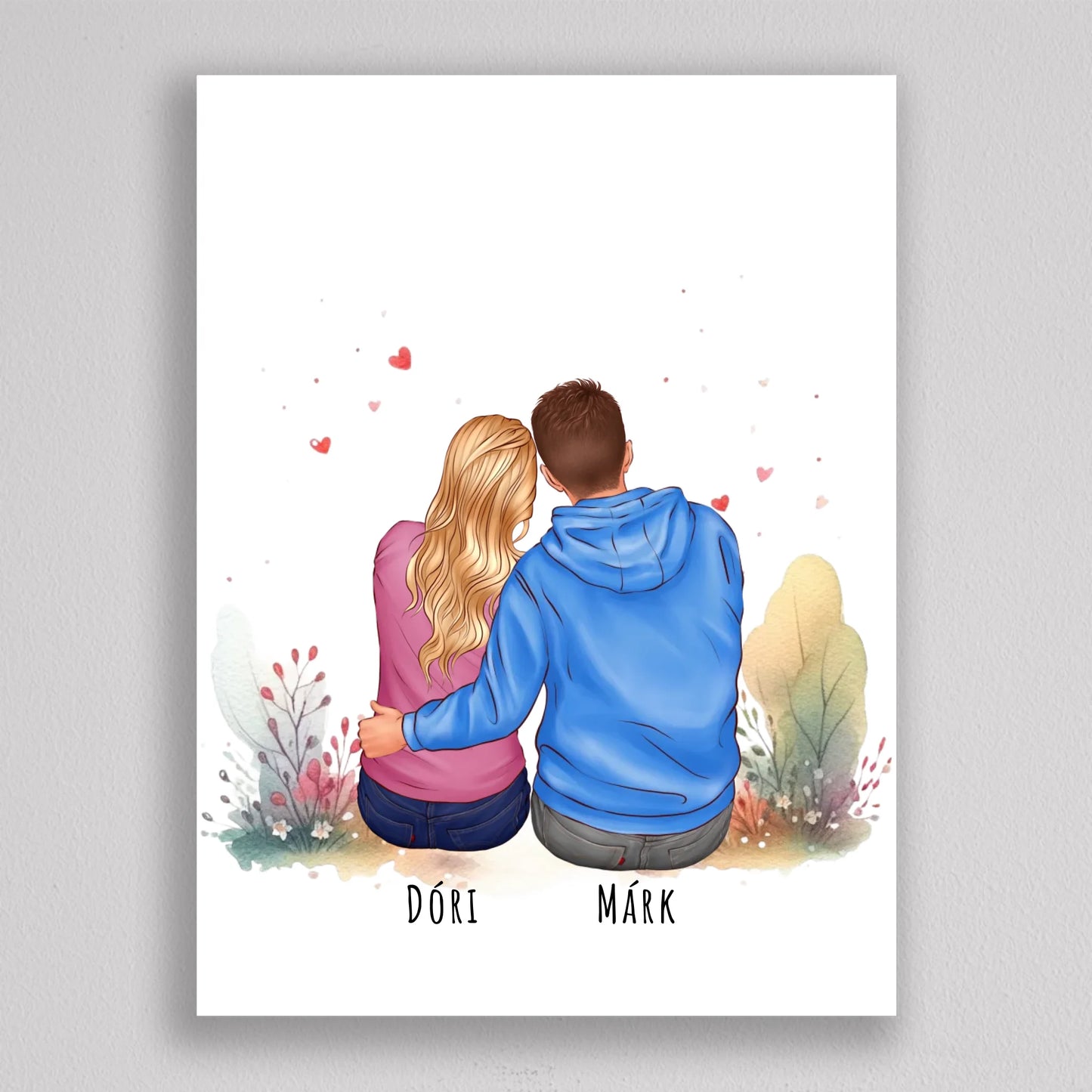 Szerelmes pár egyedi illusztráció