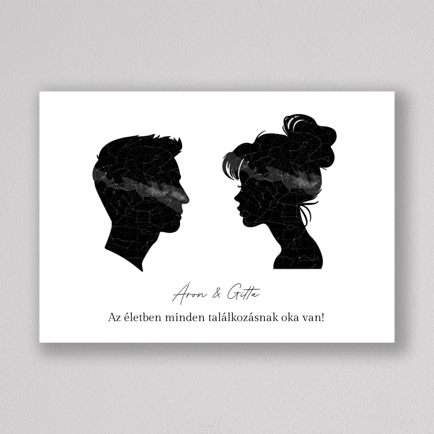 Szerelmes pár csillagtérkép - többszínű