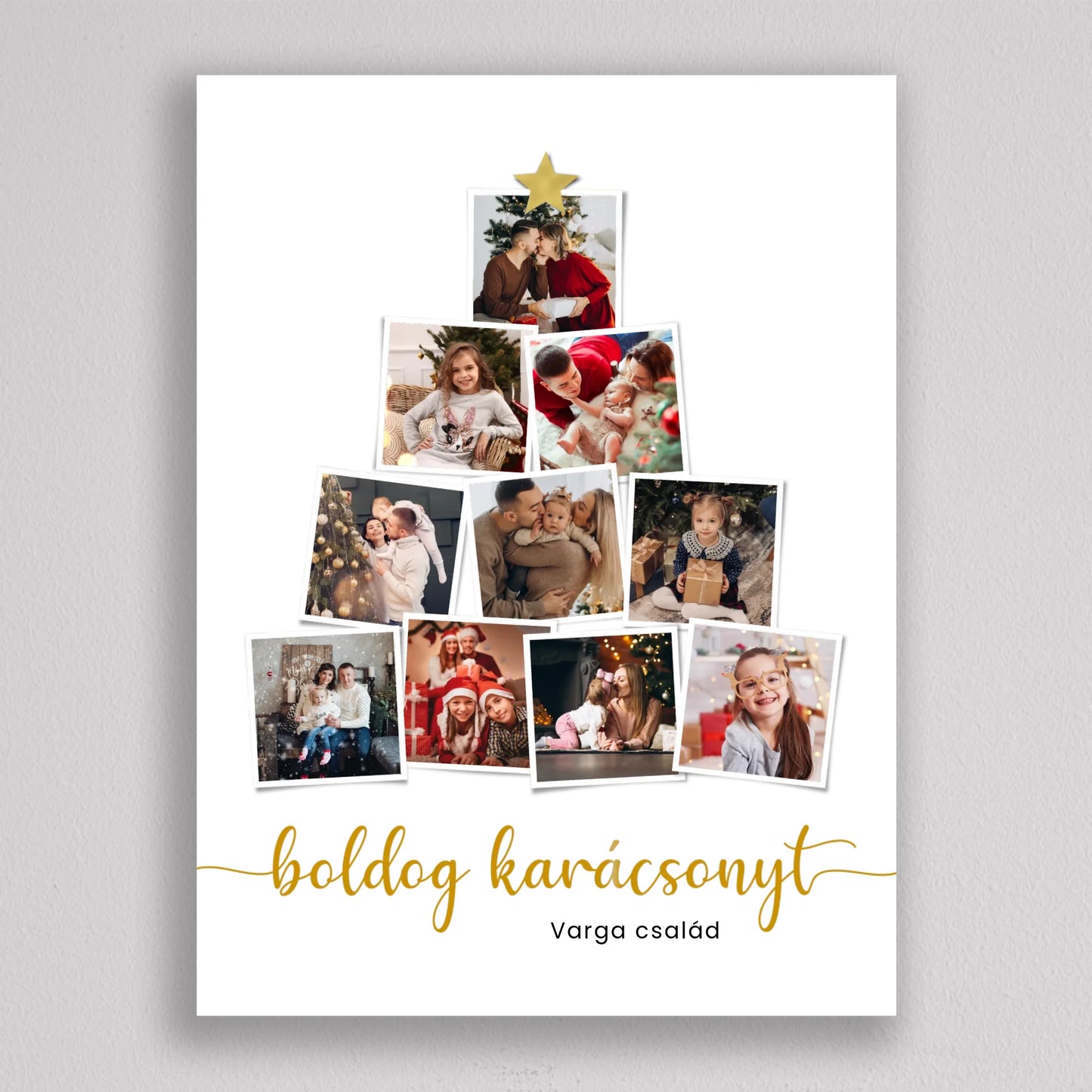 Polaroid képek karácsonyfa alakú fotó kollázs