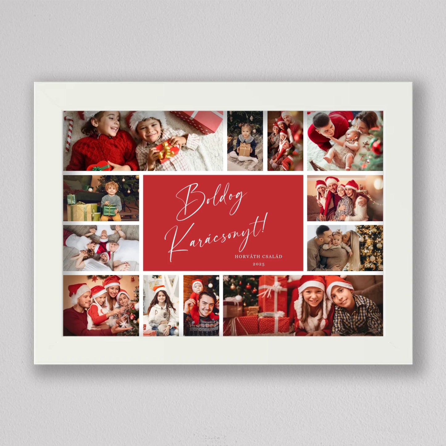 Karácsonyi családi fotó kollázs
