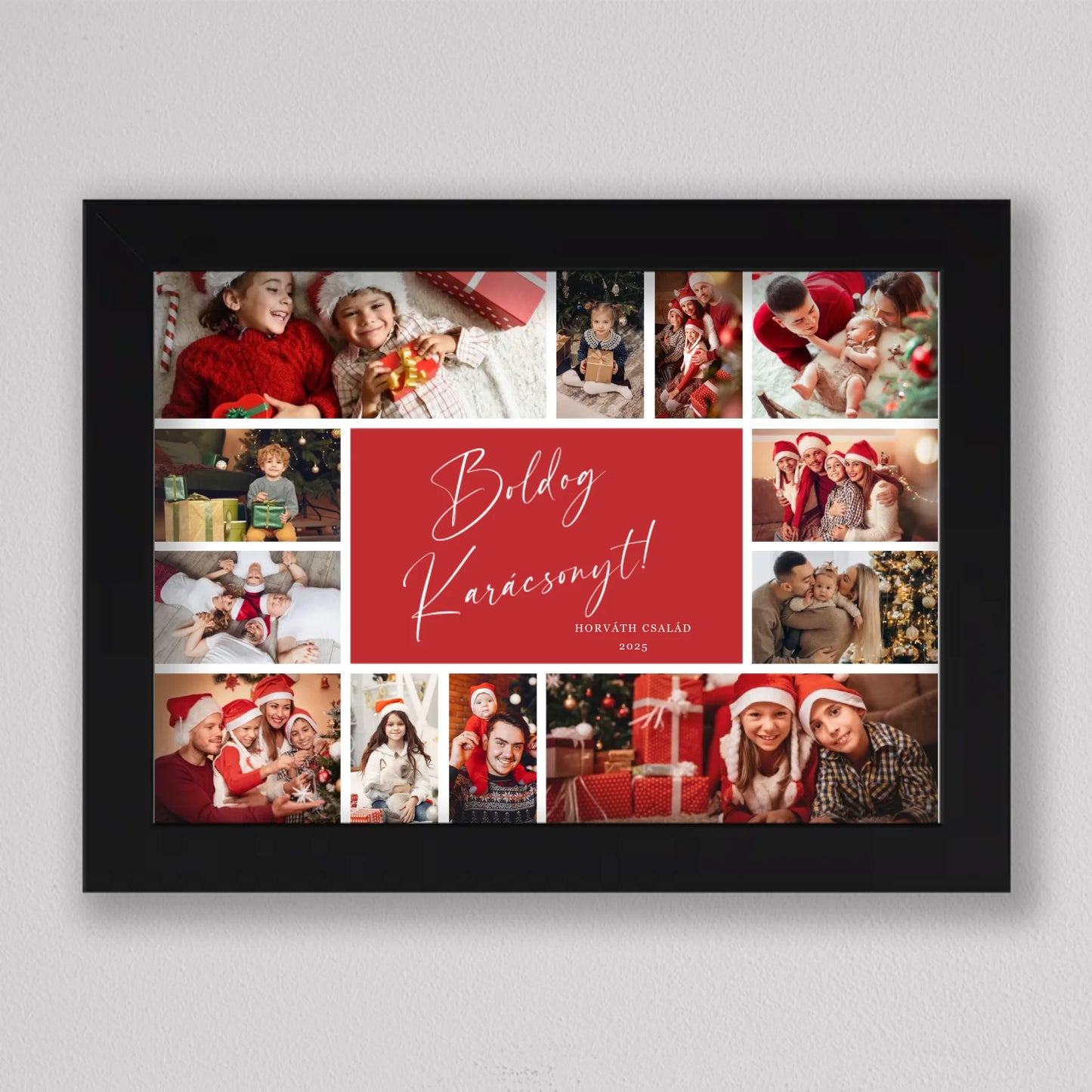 Karácsonyi családi fotó kollázs