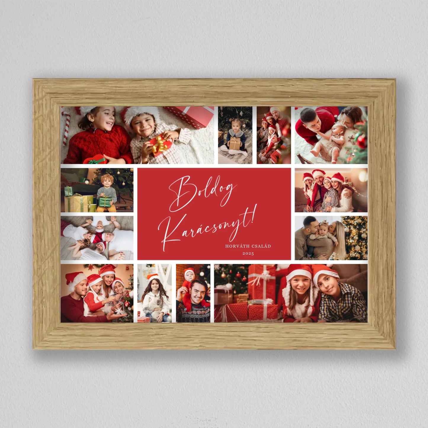 Karácsonyi családi fotó kollázs