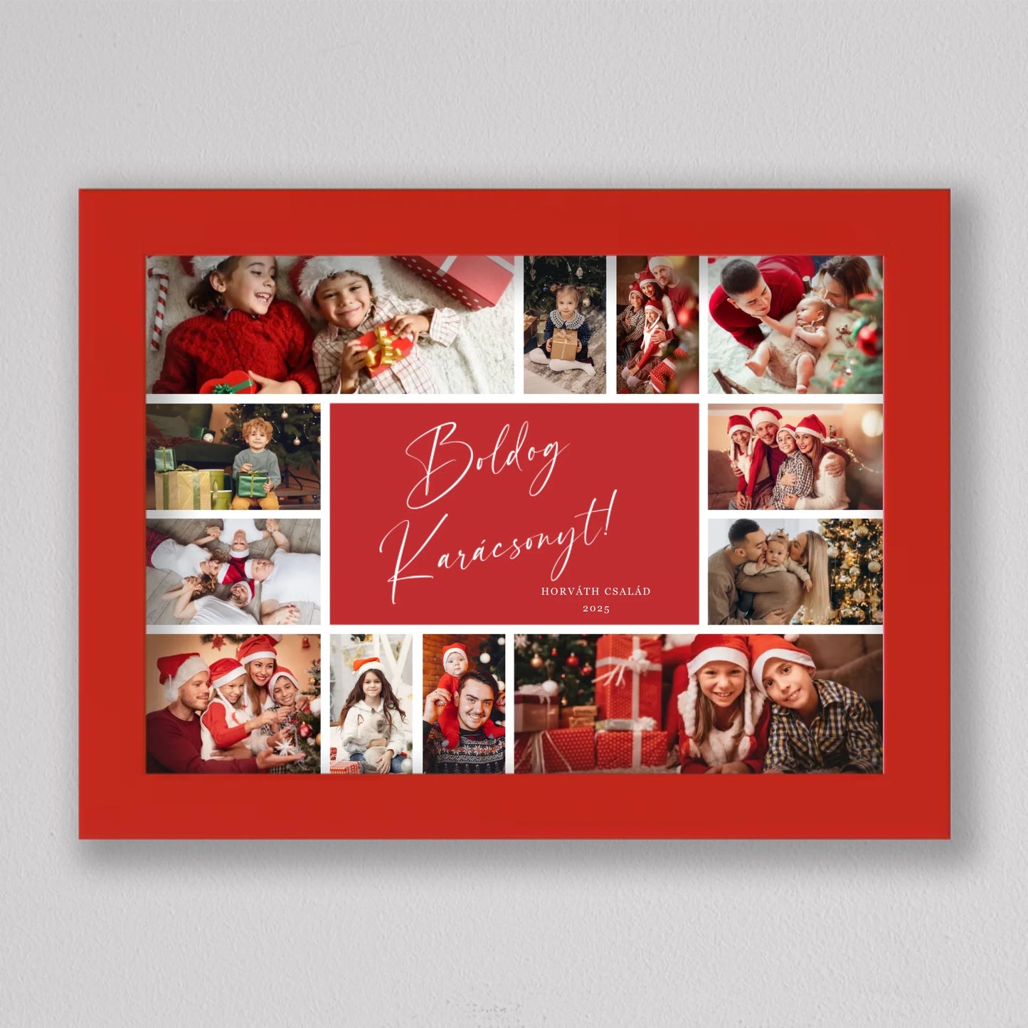 Karácsonyi családi fotó kollázs