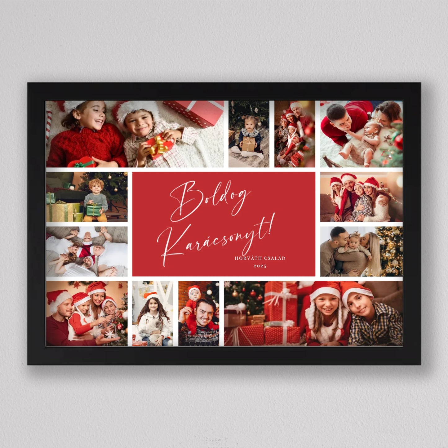 Karácsonyi családi fotó kollázs