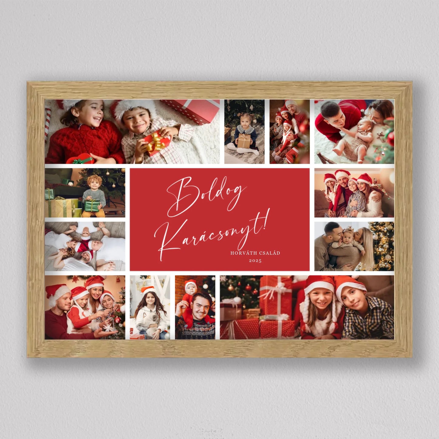 Karácsonyi családi fotó kollázs
