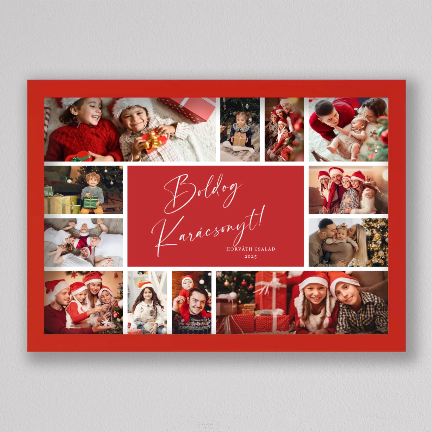 Karácsonyi családi fotó kollázs