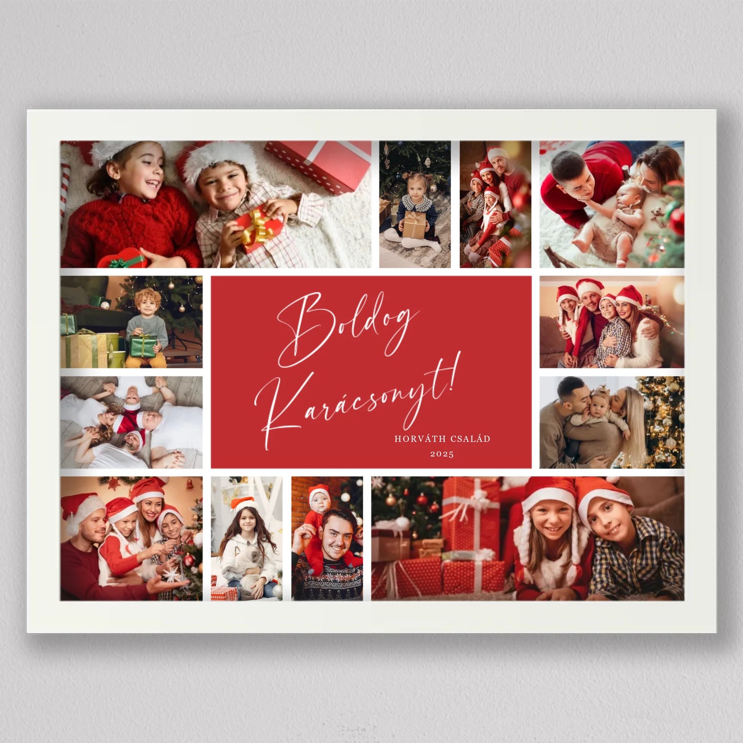 Karácsonyi családi fotó kollázs