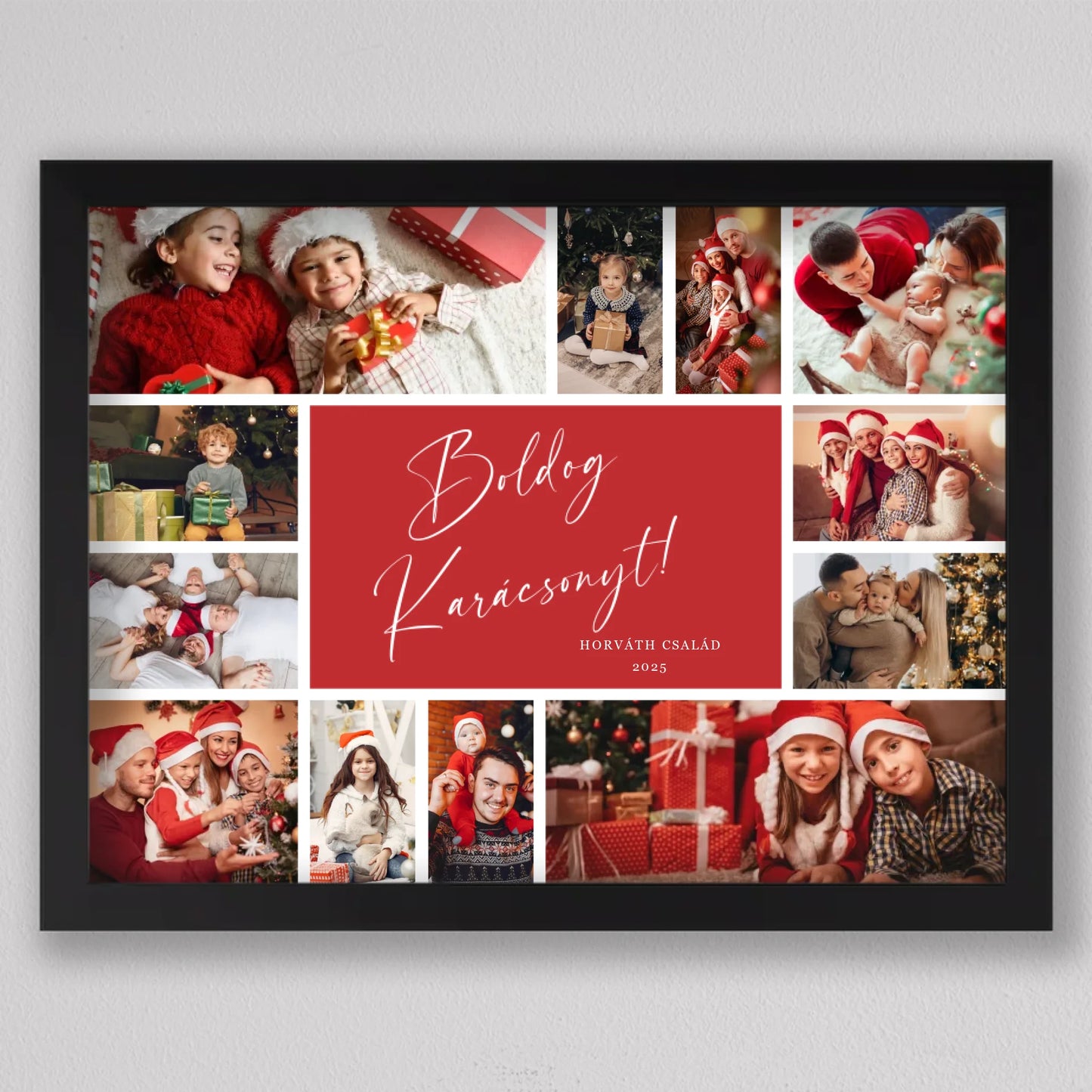 Karácsonyi családi fotó kollázs