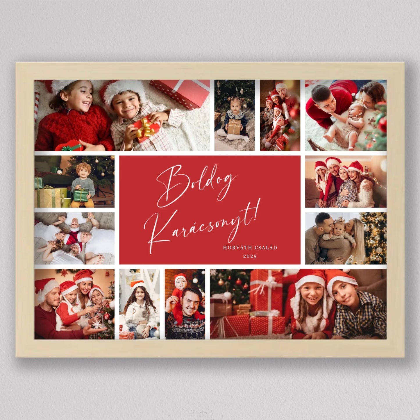 Karácsonyi családi fotó kollázs