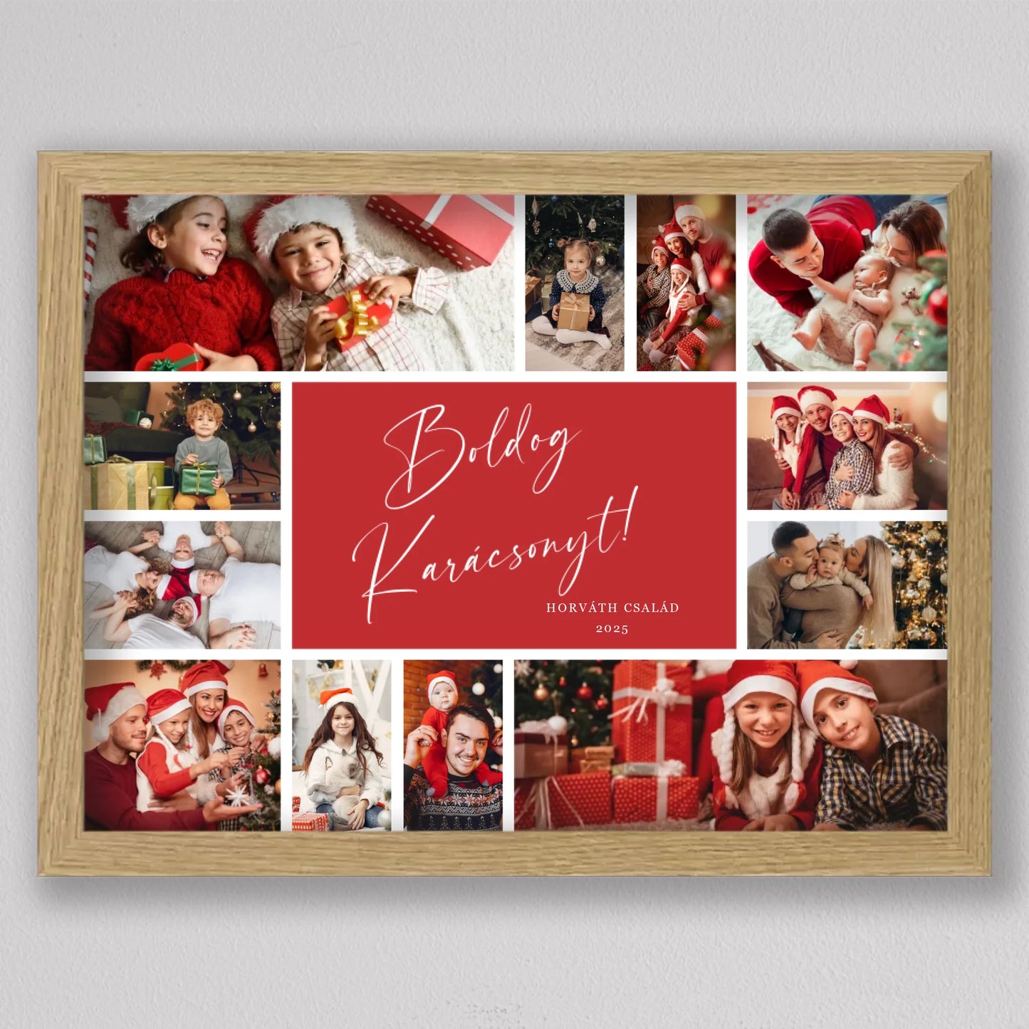 Karácsonyi családi fotó kollázs