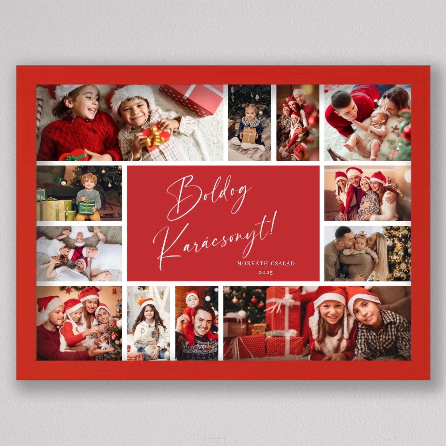 Karácsonyi családi fotó kollázs