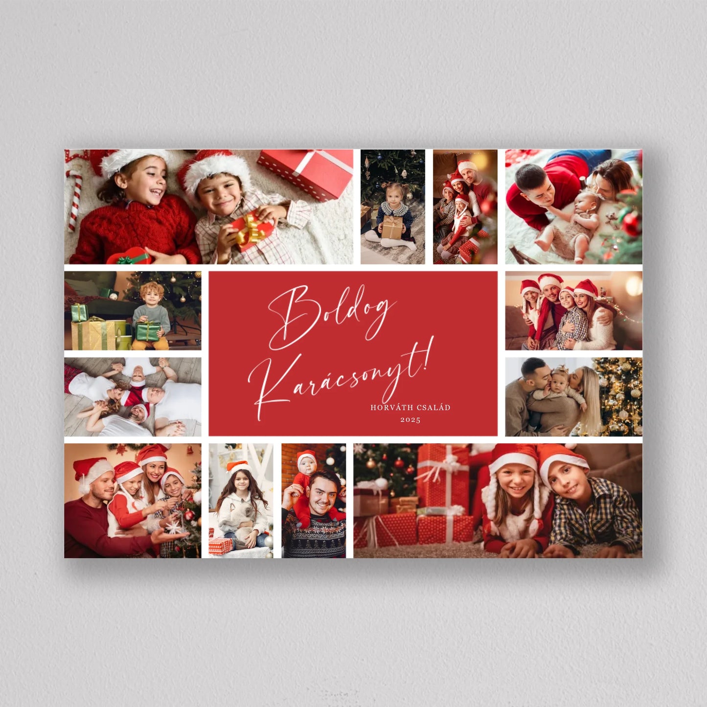 Karácsonyi családi fotó kollázs