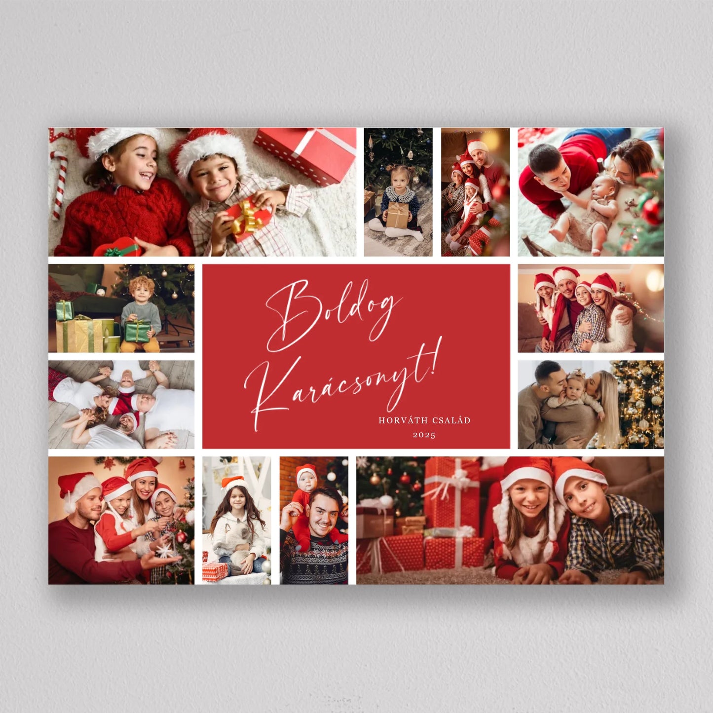 Karácsonyi családi fotó kollázs