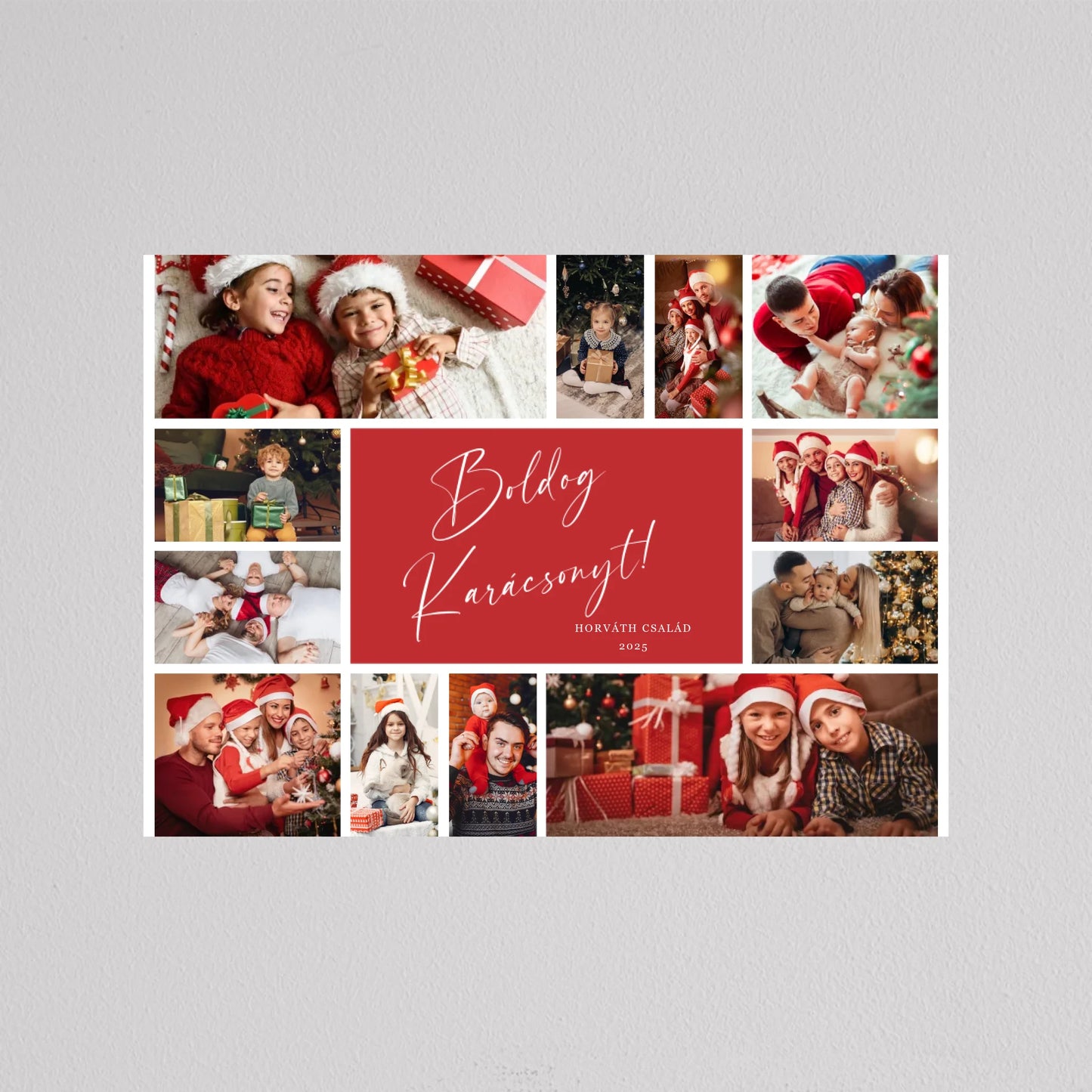 Karácsonyi családi fotó kollázs