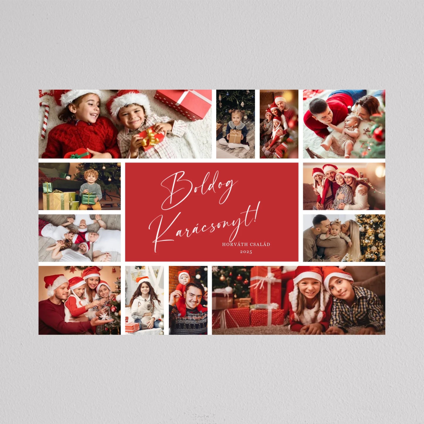 Karácsonyi családi fotó kollázs