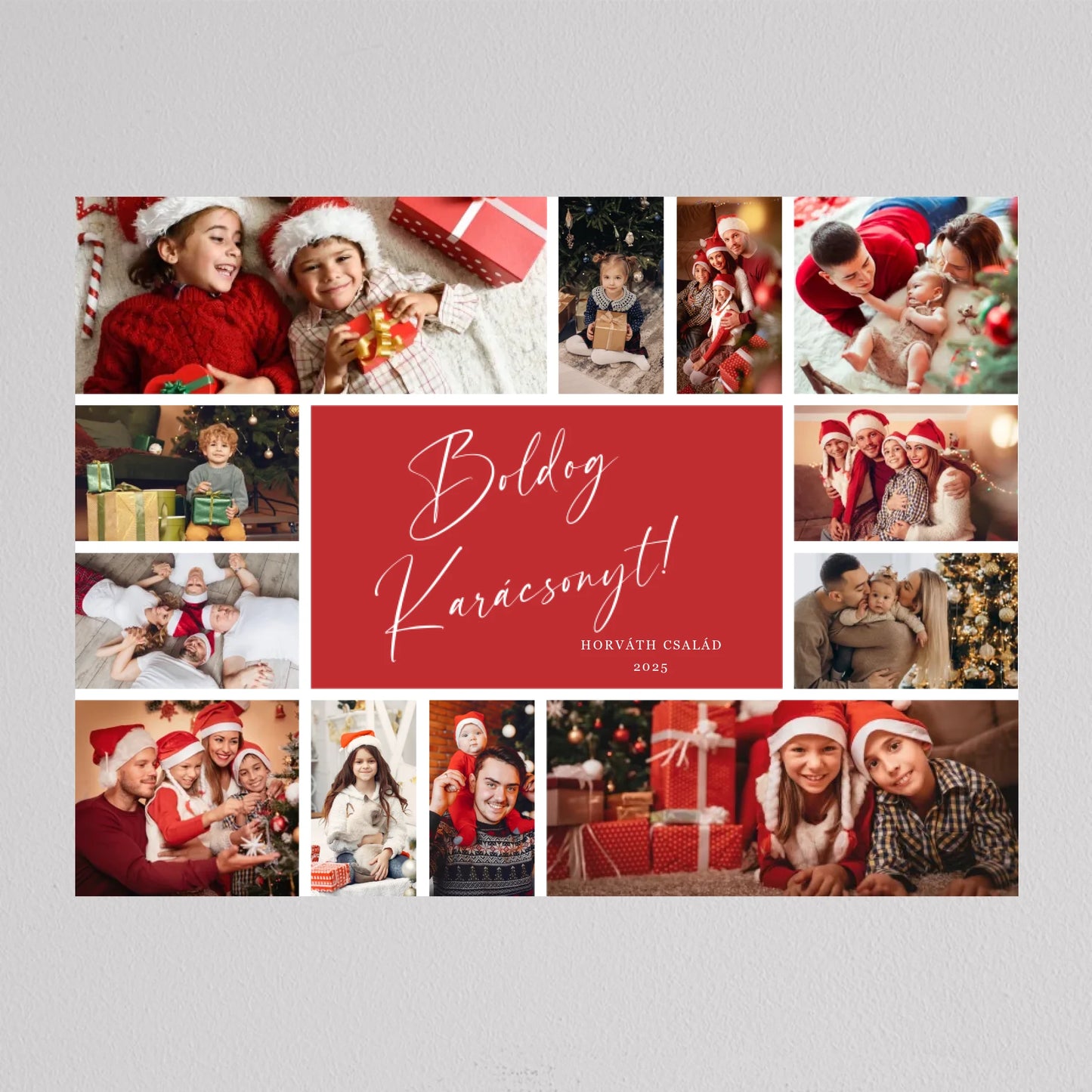 Karácsonyi családi fotó kollázs