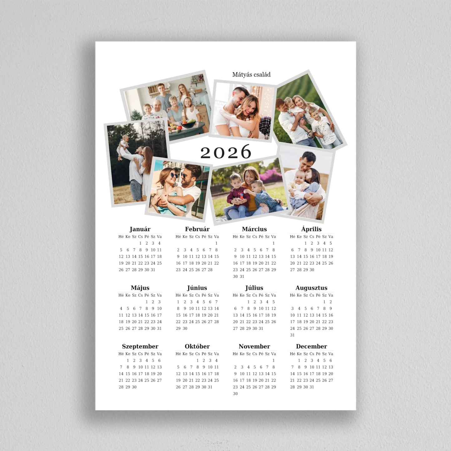 2026 Családi Naptár Fotó Kollázs