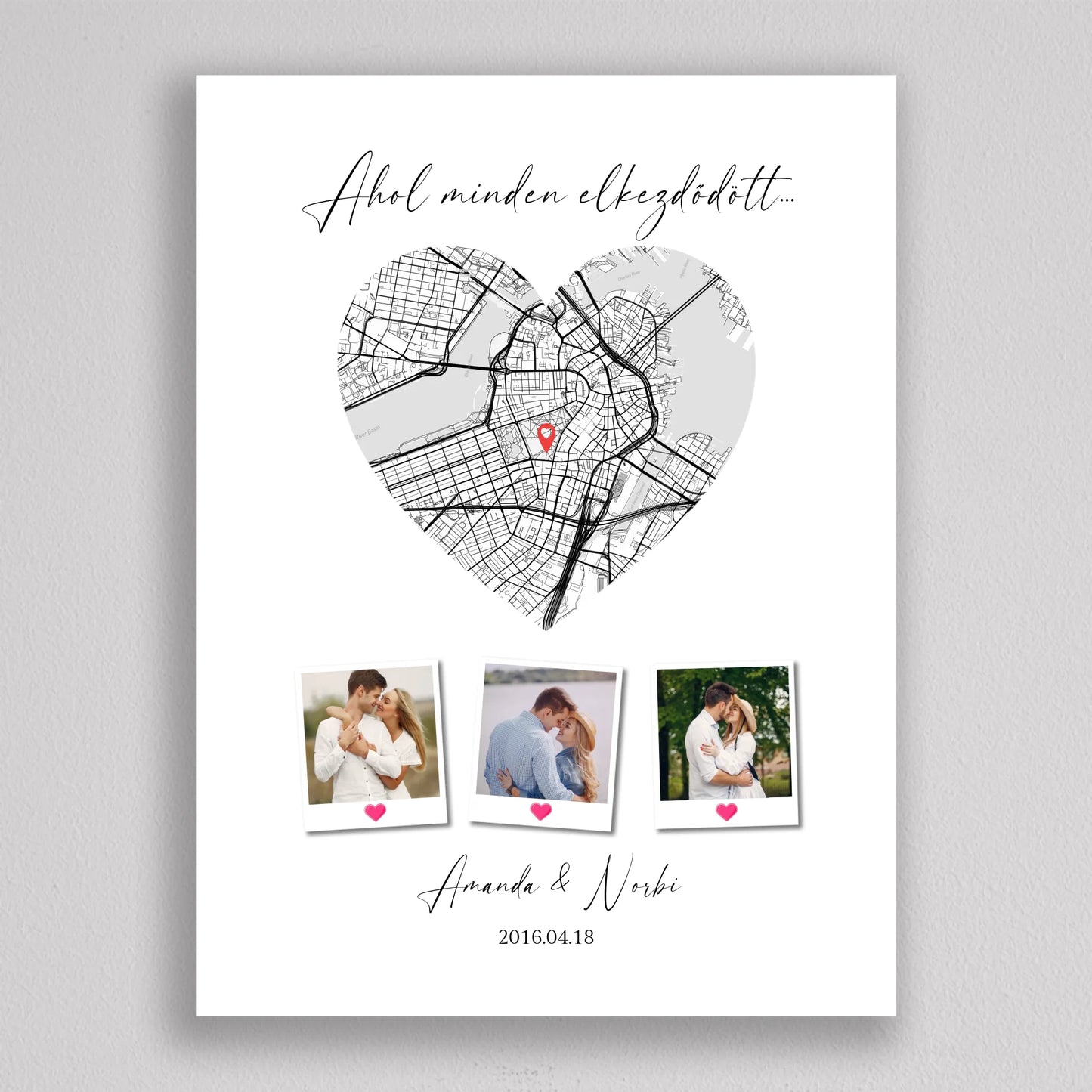 Életünk legfontosabb pillanati térkép és fotókollázs