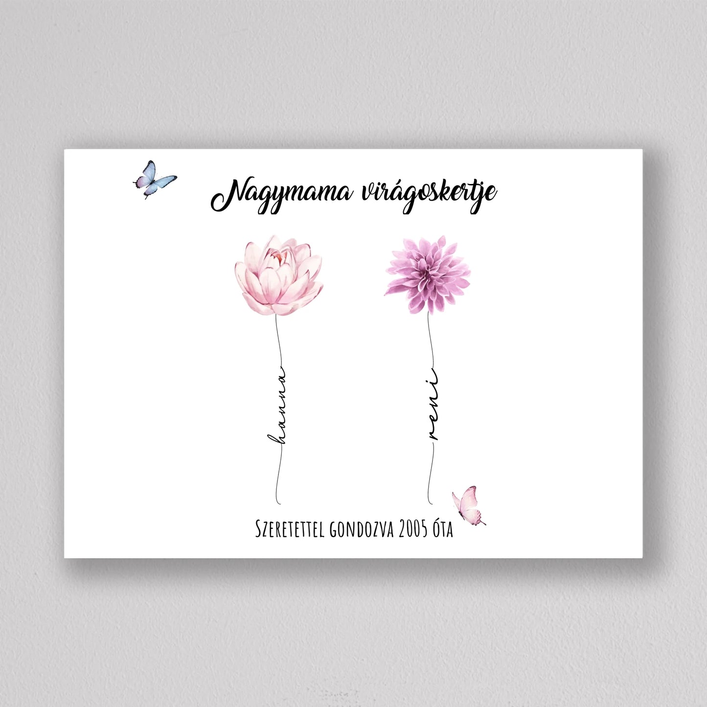 Nagymama virágoskertje emlékillusztráció