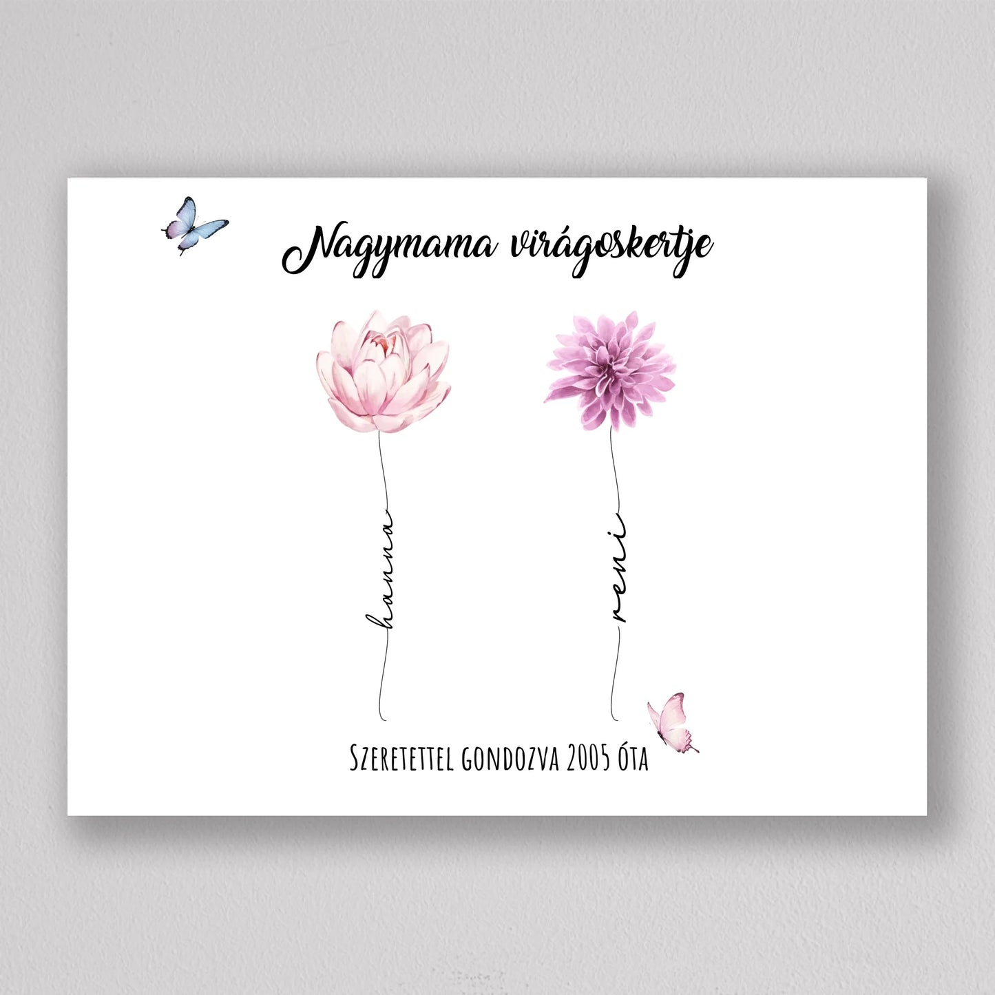 Nagymama virágoskertje emlékillusztráció